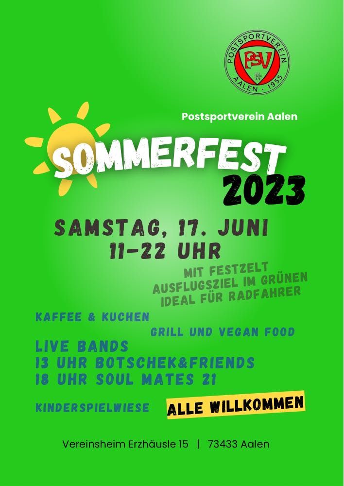 Einladung zum Sommerfest am 17. Juni 